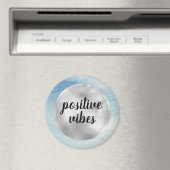 Blue Silver Ombre Stripes Magneet (Insitu (Vaatwasser))