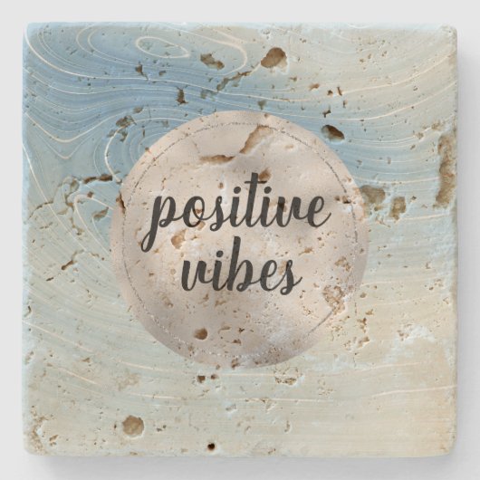 Blue Silver Ombre Stripes Stenen Onderzetter (Voorkant)