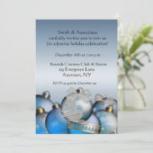 Blue Silver Ornaments Holiday Uitnodiging (Staand voorkant)