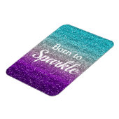 Blue Silver Paars Glitter Born to Sparkle Luxury Magneet (Linkerzijde)