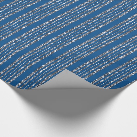 Blue Silver Pattern Cadeaupapier (Hoek)