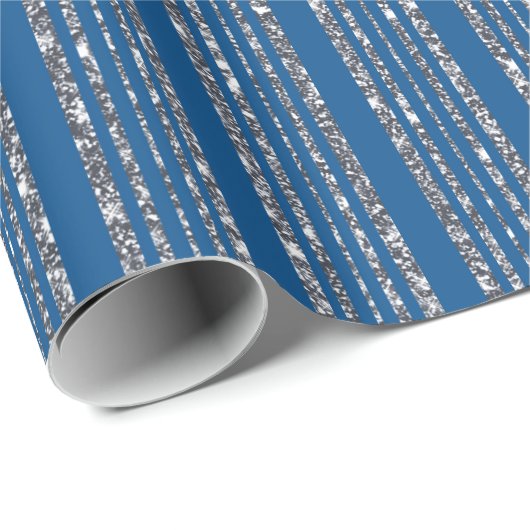 Blue Silver Pattern Cadeaupapier (Rol Hoek)