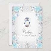Blue Silver Pen Baby Het is koud buiten Baby showe Kaart (Achterkant)