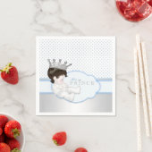 Blue Silver Prince Baby shower Servetten (Insitu)