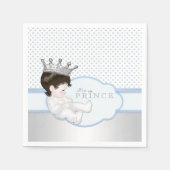 Blue Silver Prince Baby shower Servetten (Voorkant)