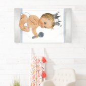 Blue Silver Prince Baby shower Spandoek (Insitu)