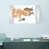 Blue Silver Prince Baby shower Spandoek (Beurs)