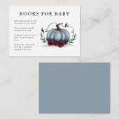 Blue Silver Pumpkin Baby shower Boek Verzoek Informatiekaartje (Voorkant / Achterkant)