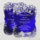 Blue Silver Quinceanera 15th Winter Wonderland Kaart (Voorkant / Achterkant)