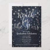 Blue Silver Reach voor sterren Celestial Afstudere Kaart (Voorkant)