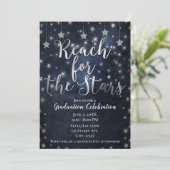 Blue Silver Reach voor sterren Celestial Afstudere Kaart (Staand voorkant)
