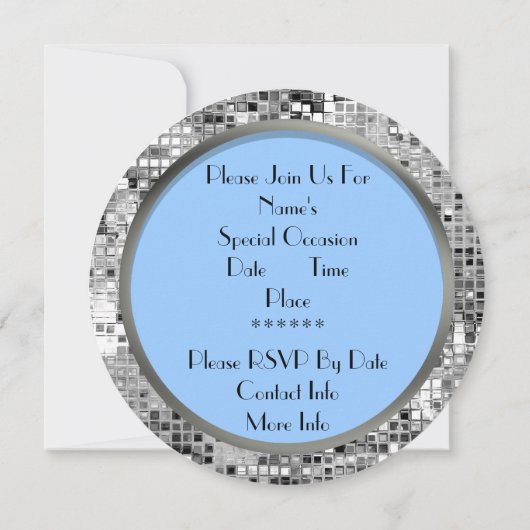 Blue & Silver Sequin 1st Heilige Communauteit Kaart (Achterkant)