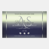 Blue Silver Shimmery Product Label juwelen Monogra (Voorkant)