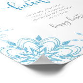 Blue Silver snewflakes Pacifier jachtgame Poster (Hoek)