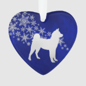 Blue Silver Snowflake Akita Dog Ornament (voorkant)