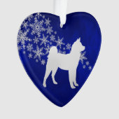 Blue Silver Snowflake Akita Dog Ornament (voorkant)