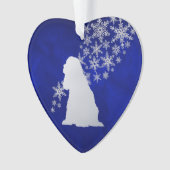 Blue Silver Snowflake American Cocker Spaniel Dog Ornament (voorkant)