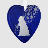 Blue Silver Snowflake American Cocker Spaniel Dog Ornament (voorkant)