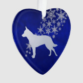 Blue Silver Snowflake Australian Cattle Dog Ornament (voorkant)