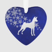Blue Silver Snowflake Basenji Dog Ornament (voorkant)