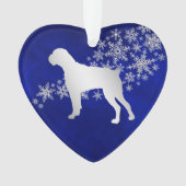 Blue Silver Snowflake Boxer Dog Ornament (voorkant)