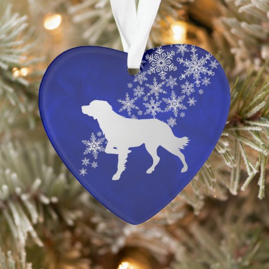 Blue Silver Snowflake Brittany Ornament (Boom)