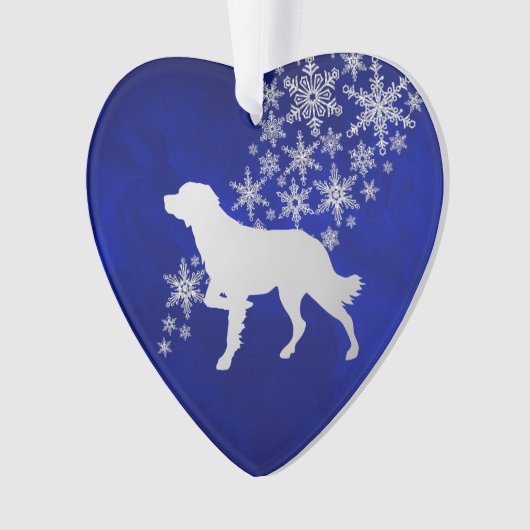 Blue Silver Snowflake Brittany Ornament (voorkant)