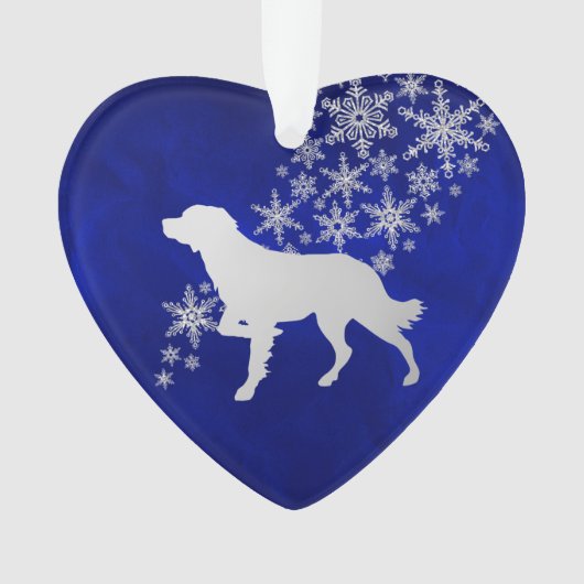 Blue Silver Snowflake Brittany Ornament (voorkant)