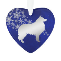 Blue Silver Snowflake Collie Dog