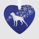 Blue Silver Snowflake German Shorthaired Pointer Ornament (voorkant)