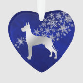 Blue Silver Snowflake Great Dane Ornament (voorkant)