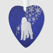 Blue Silver Snowflake Labradole Dog Ornament (voorkant)