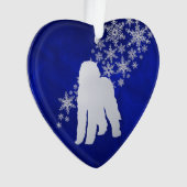 Blue Silver Snowflake Labradole Dog Ornament (voorkant)