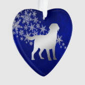 Blue Silver Snowflake Labrador Retriever Ornament (voorkant)