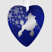 Blue Silver Snowflake Poodle Ornament (voorkant)