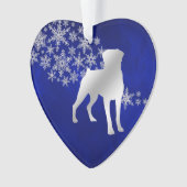 Blue Silver Snowflake Rottweiler Ornament (voorkant)