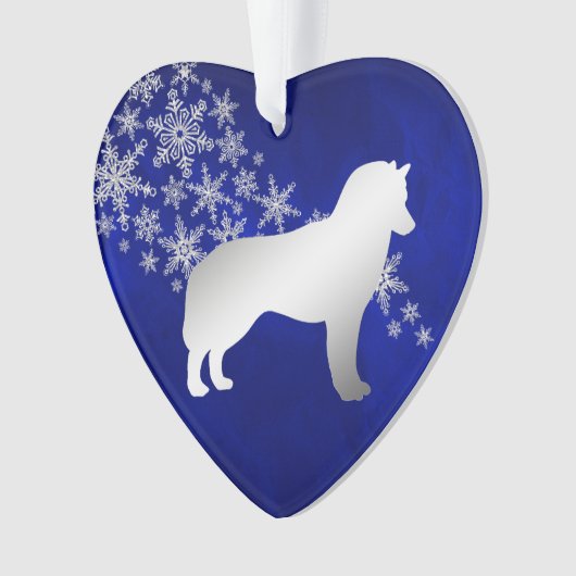 Blue Silver Snowflake Siberian Husky Ornament (voorkant)