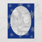 Blue Silver Snowflake Sjabloon Briefkaart (Voorkant)