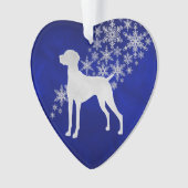 Blue Silver Snowflake Vizsla Ornament (voorkant)