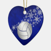 Blue Silver Snowflake Volleyball Persoonlijk Keramisch Ornament (Links)