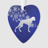 Blue Silver Snowflake Weimaraner Dog Ornament (voorkant)