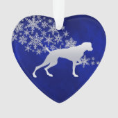 Blue Silver Snowflake Weimaraner Dog Ornament (voorkant)