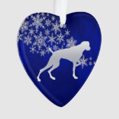 Blue Silver Snowflake Weimaraner Dog Ornament (voorkant)