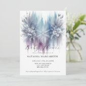 Blue Silver Snowflake Winter Baby shower Elegant Kaart (Staand voorkant)