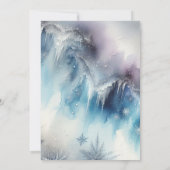 Blue Silver Snowflake Winter Baby shower Elegant Kaart (Achterkant)