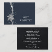 Blue Silver Snowflakes bruiloft gift Informatiekaartje (Voorkant / Achterkant)