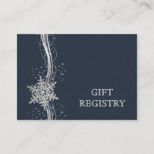 Blue Silver Snowflakes bruiloft gift Informatiekaartje