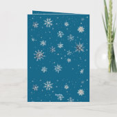 Blue Silver Snowflakes Christmas Tree Kaart (Achterkant)