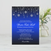 Blue Silver Snowflakes Gala Ball-uitnodigingen Kaart (Staand voorkant)