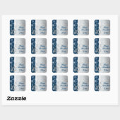 Blue, Silver Snowflakes Happy Hanukkah Sticker (Vel)